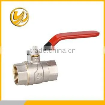 yuhuan manufacturer nickel palting brass ball valve 1/2"-2"