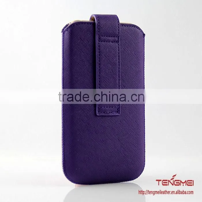 flanging pouch case with pattern embossing, universal case custom made