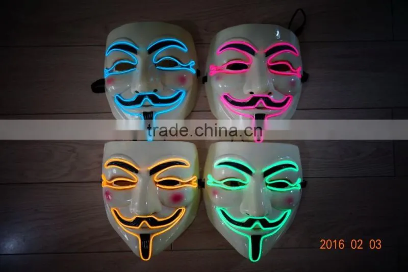 EL wire V For Vendetta Mask / V for Vendetta el wire mask / Vendetta el wire mask