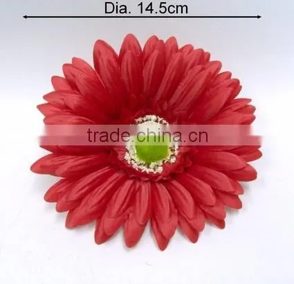 Artificial Flowers Diameter 14.5cm Red Silk Big Gerbera Flower Head