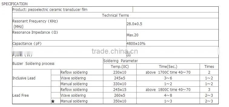 FBULSTR5967 ultrasonic transducer ultrasonic piezoelectric transducer cleaning transducer (FBELE)