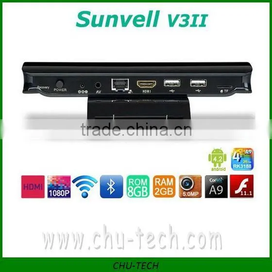 Sunvell V3II RK3188 Quad Core 1.8GHz Adnroid 4.2 TV Box 2GB/8GB Built in 5.0MP Camera RJ45 Bluetooth