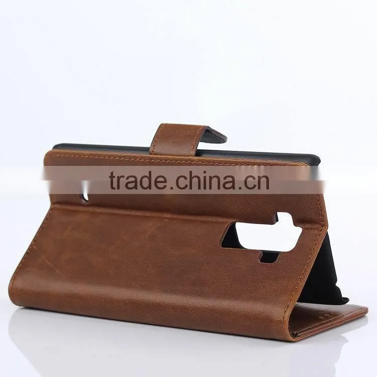 2015 Crazy horse leather wallet case for LG G4 note,For lg g4 note case