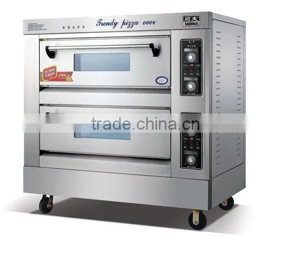 2 layers 4 trays electric pizza double deck bread oven