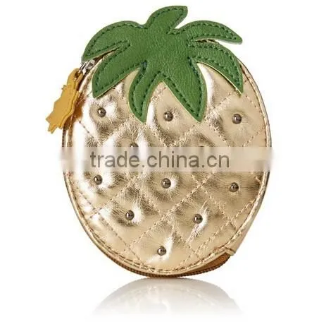 Gold Strawberry Shaped Takeaway Zip Coin Purse