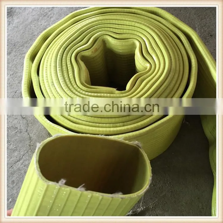Nation Standard 8inch 12 bar portable elastic heat resistant Flexible PVC lined lay flat fire hoses/pipe