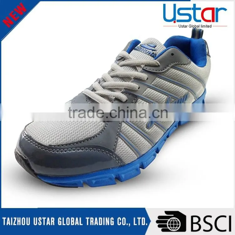 New design cheap portable PU mesh man sport shoes