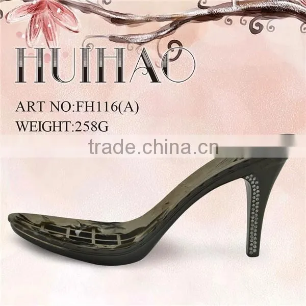 FH116(B) ABS shoe high heel sole with rhinestones