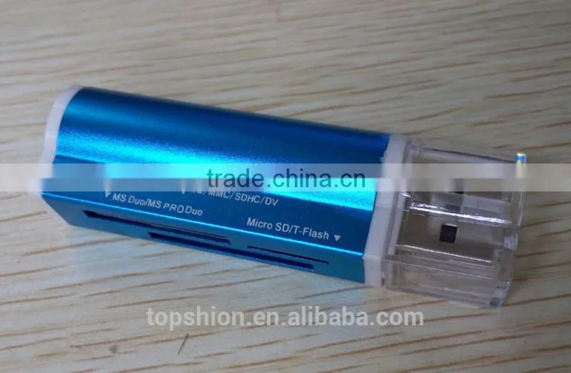 Promotional products metal aluminum card reader, smart card reader, all in one usb card reader