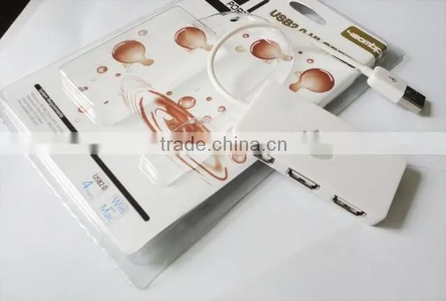 2015 New High Speed 4 Ports USB 2.0 Hub Portable USB HUB with led light