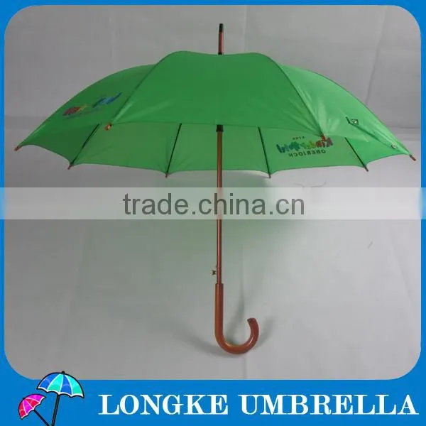 60cm solid color auto open Wooden straight umbrella