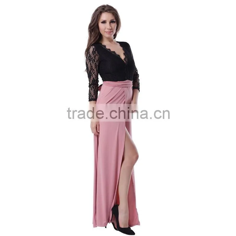 Latest fashion excellet workmanship floor length wholesale plus size maxi dress