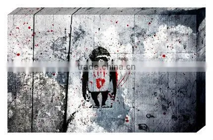 Hot! Abstract monkey style black and white print on canvas