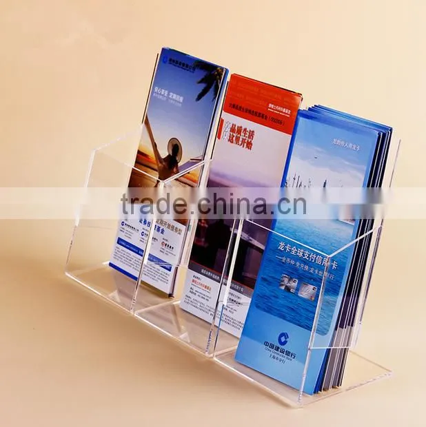 clear acrylic display table brochure stand holder