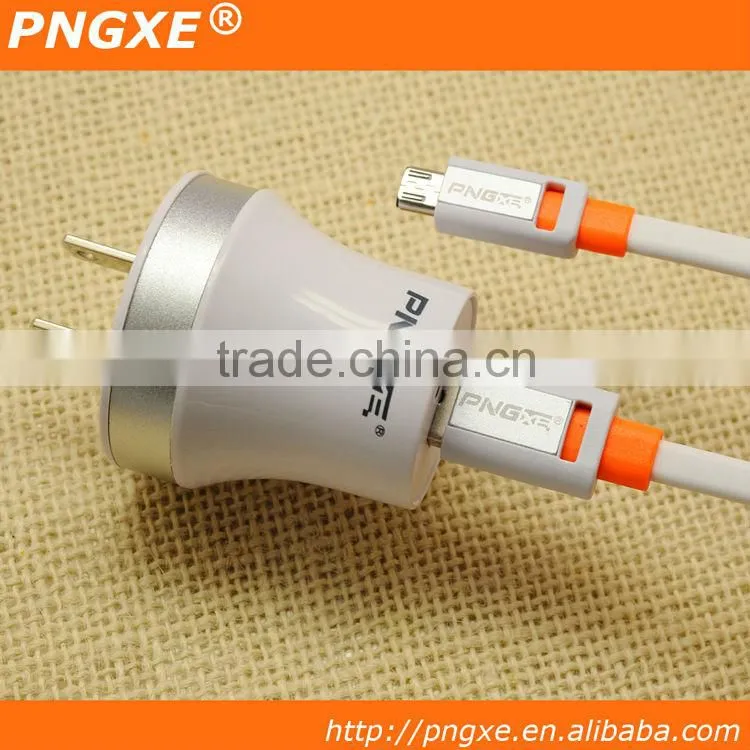 PNGXE White Shell Dual USB Ports UK wall charger for android tablets AD-103