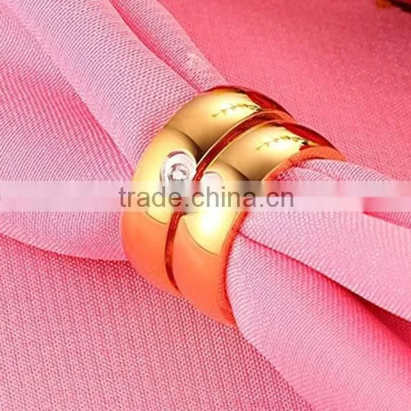 2016 Fashion High Quality Plating Gold Heart Zircon Rings