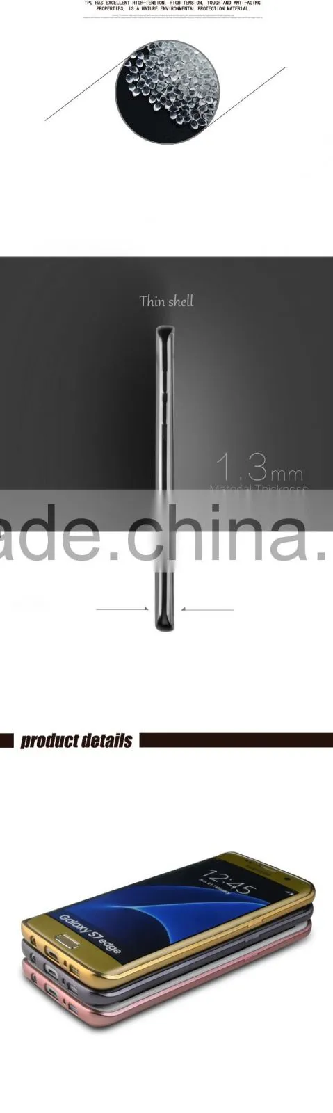 Wholesale China Golden Electroplating TPU Full Cover Case for Samsung S7 Edge Mobile Phone Back Cover