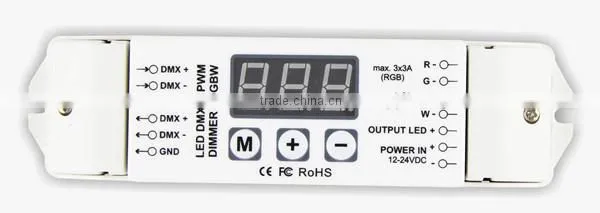 DC12V-24V DMX PWM Decoder LCD 4-channel