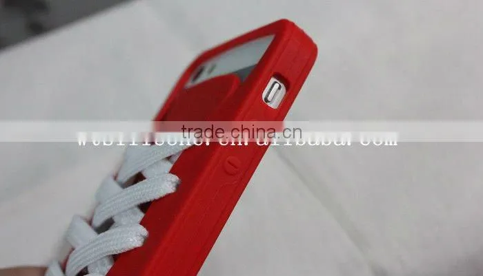 Cutely small shoelaces/bootlace silicone mobile phone case for iPhone 5