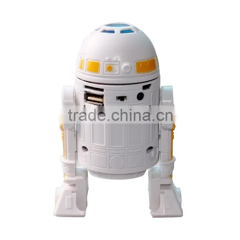 Cute robot cartoon led light mini bluetooth speaker with fm radio made in china