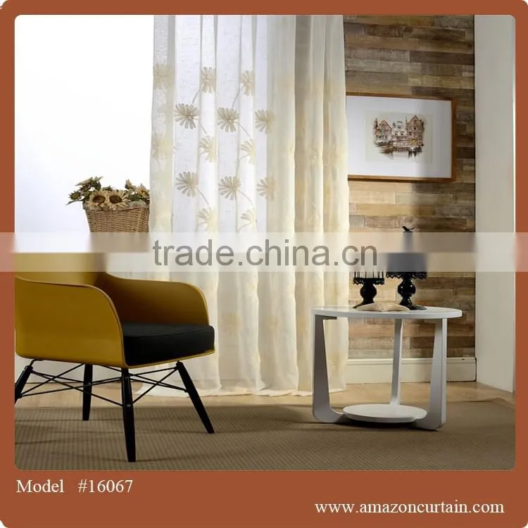 embroidered sheer cotton fabric for curtain Cortinas for home