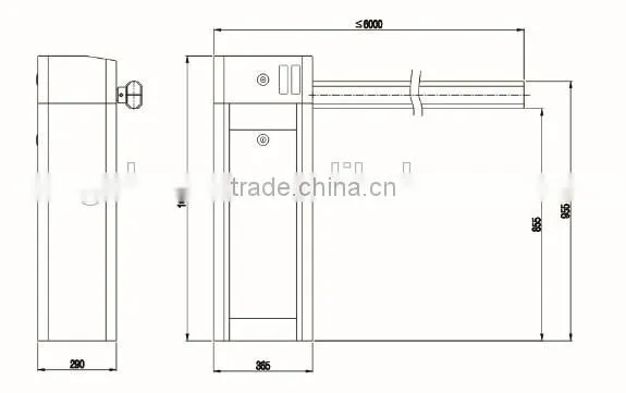 straight boom parking barrier gate for entrance parking system