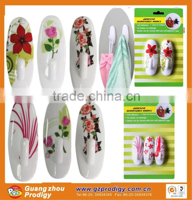 hot selling self adhesive decorative wall plastic hooks