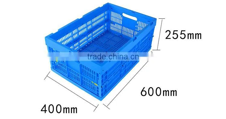 Large capacity stackable plastic material foldable transport crate