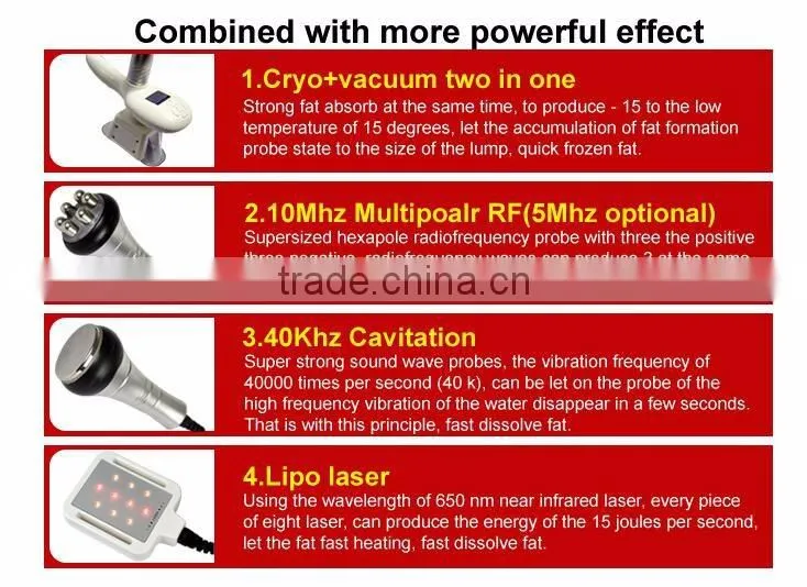 OEM ODM multifunctional RF vacuum fat freezing slimming machine with 40K cavitation llipoo laseer