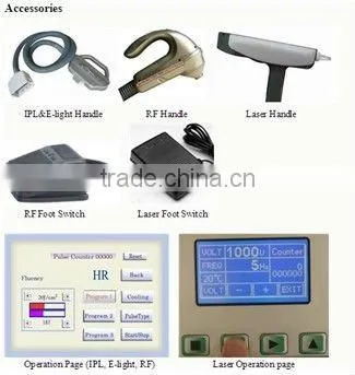popular multi-functional beauty instrument(IPL+RF+nd yag laser)for hair removal,skin rejuvenation,laser tattoo removal