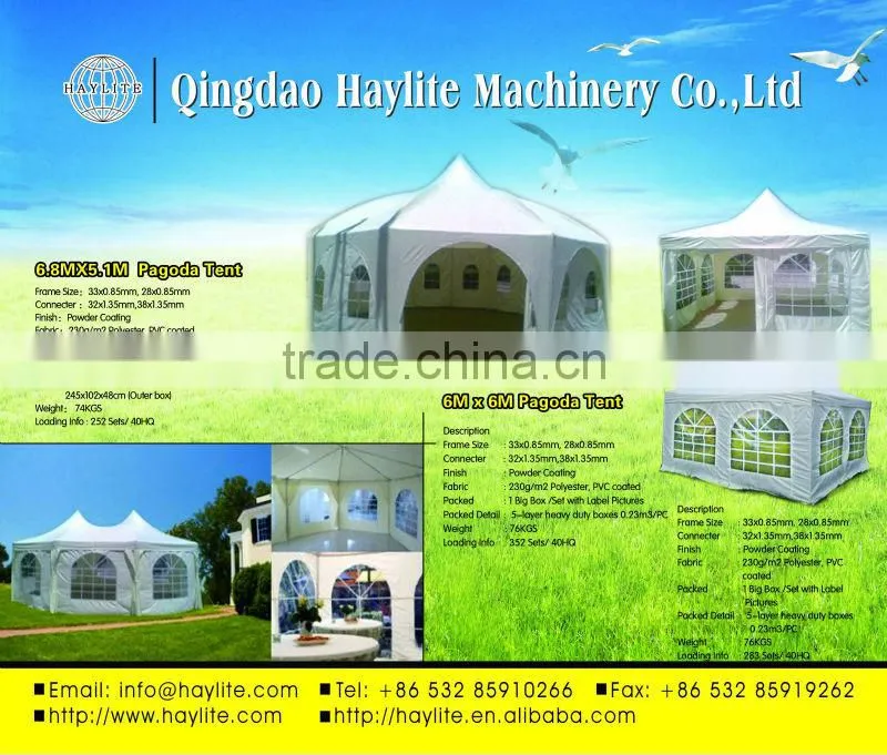Party promotional exhibition event party 6*12m 6*6m pagoda tent