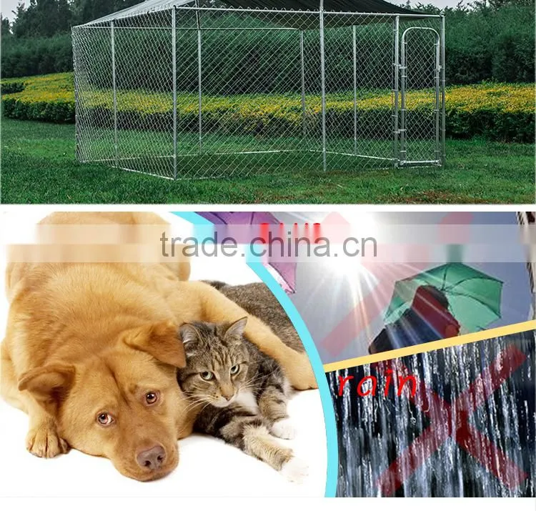 Custom logo large outdoor galvanized chain link dog fence kennel dog cage fence