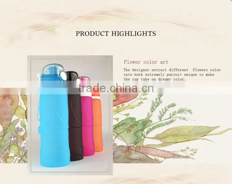 Kean new product S5 silicone sport water bottle for mountaineering