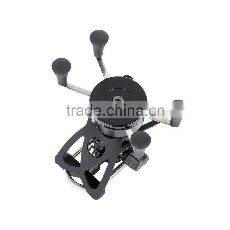 Adjustable Motorcycle Cell Phone Handlebar Rail Mount "X" Fork Holder Black New