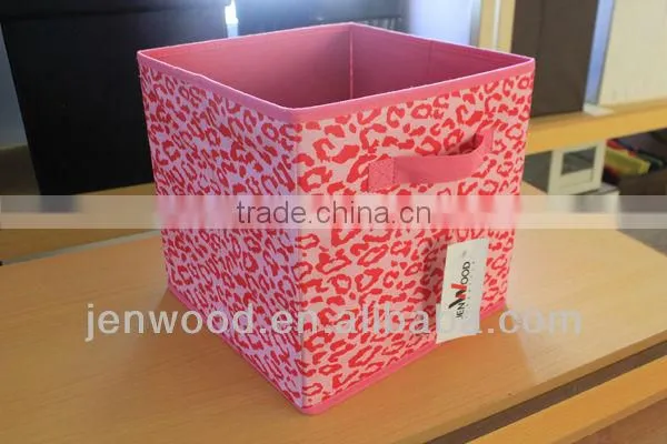 Pink Print Non-woven Foldable Collapsible Storage Bin & Box