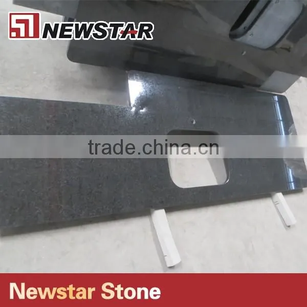 Polished Black Granite Countertops Kitchen