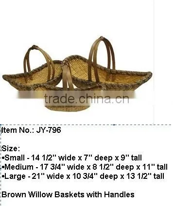Honey wicker handle basket stair Shape