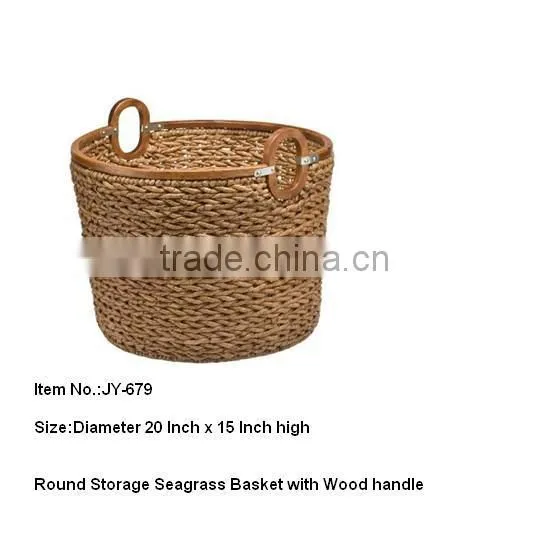 Seagrass weaving basket wall basket with handle