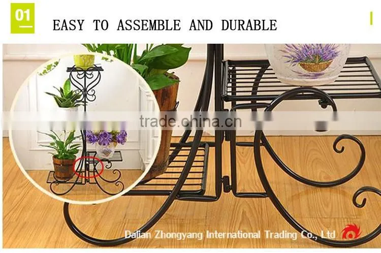 Office decoration metal spray paint multicolor flower stand for tables