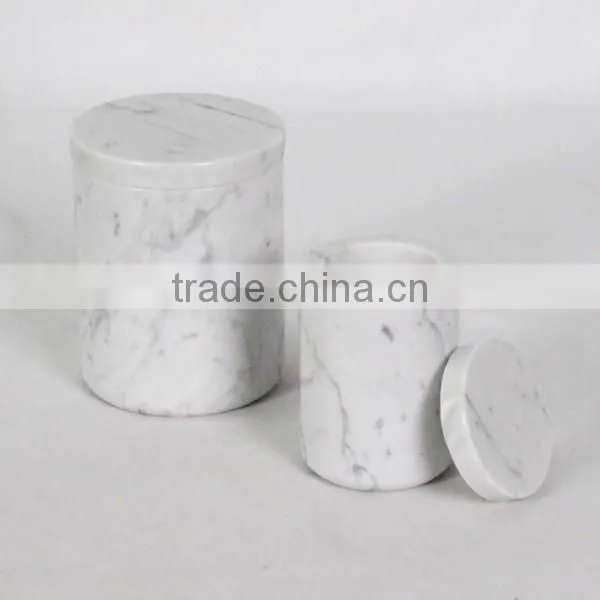 Unique factory design water proof marble container home with lids for wedding candle