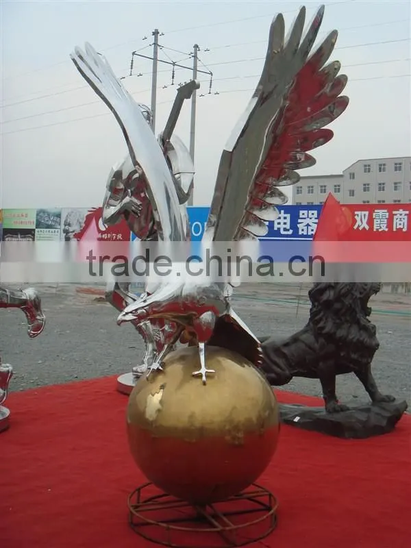 Outdoor Life type stainless steel animal eagle sculpture carving