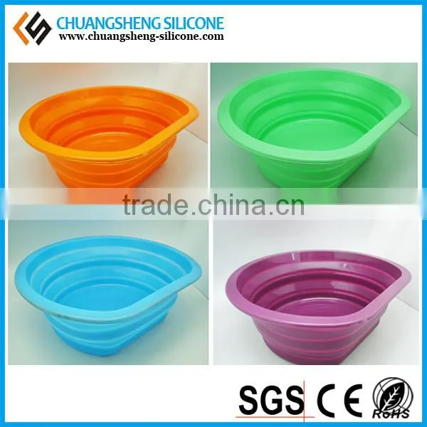 Silicone fruit container, folding washing basin