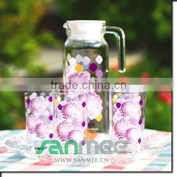 Home Decorative Glass Drinking Sets Big Jar Glass Water Sets