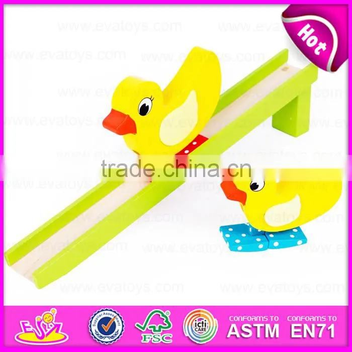 2015 brand new wooden slide toy, kids' wooden slide animal toy, hot sale wood slide toy W04E006