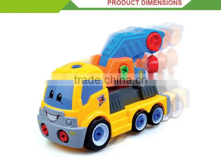 Children educational assemble cheap plastic toy trucks