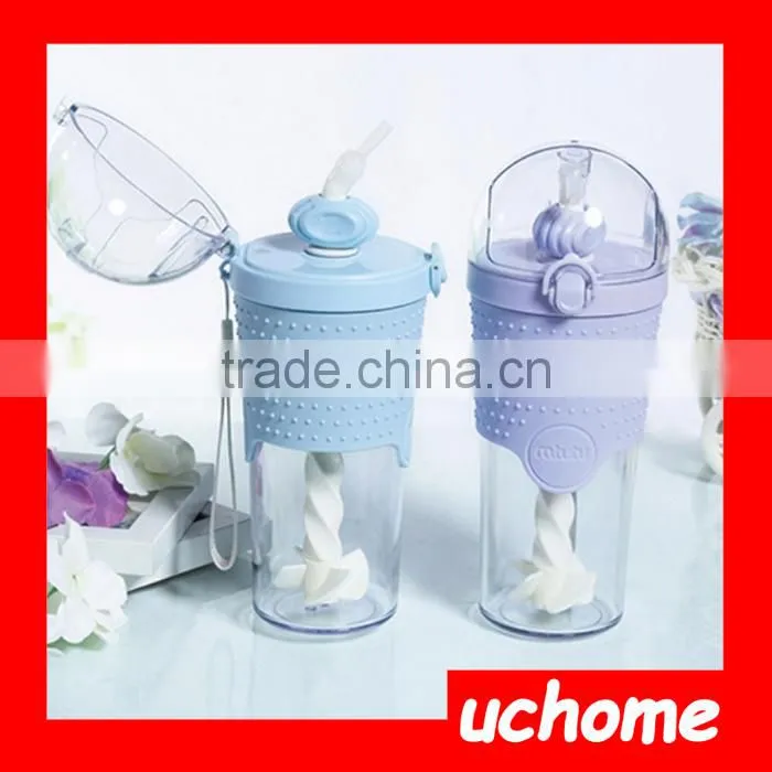 UCHOME New Arrival Creative Plastic Sports Water Bottle Stirring Plastic Bottle