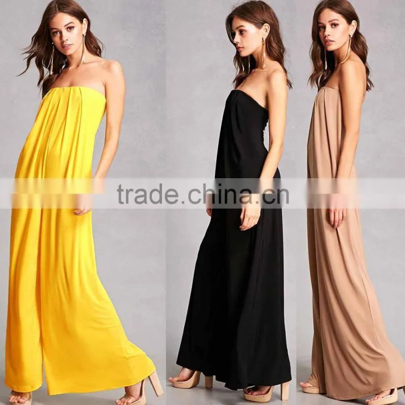Women suit high fashion clothing Strapless palazzo leg cut Wide-Leg Jumpsuits Rompers Women