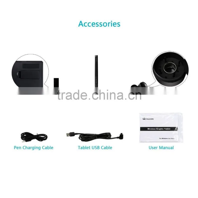 Huion WH1409 Giano Wireless Graphic Drawing Tablet with 13.8-by-8.6 Inch Huge Work Surface and 8GB MicroSD Card