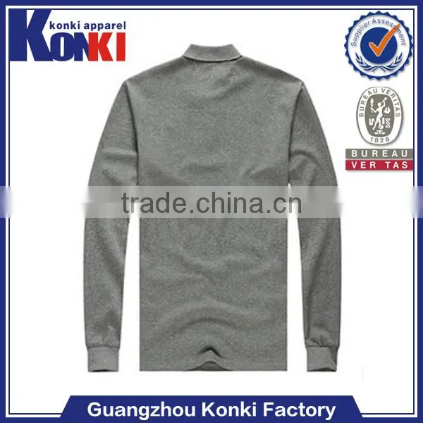 most popular printed long sleeve cotton maroon color polo shirts