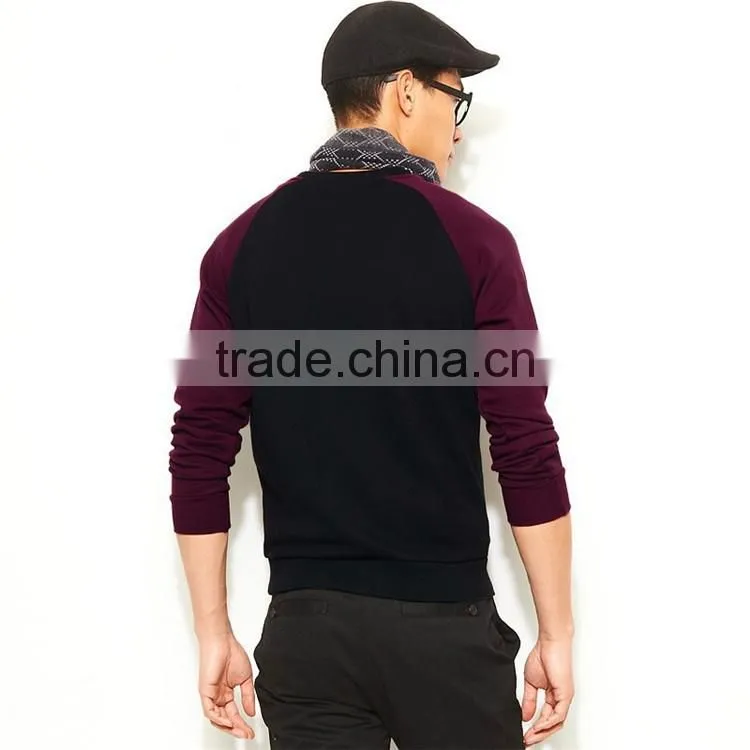 Red and black blank raglan sweatshirts men's hoodies & sweatshirts